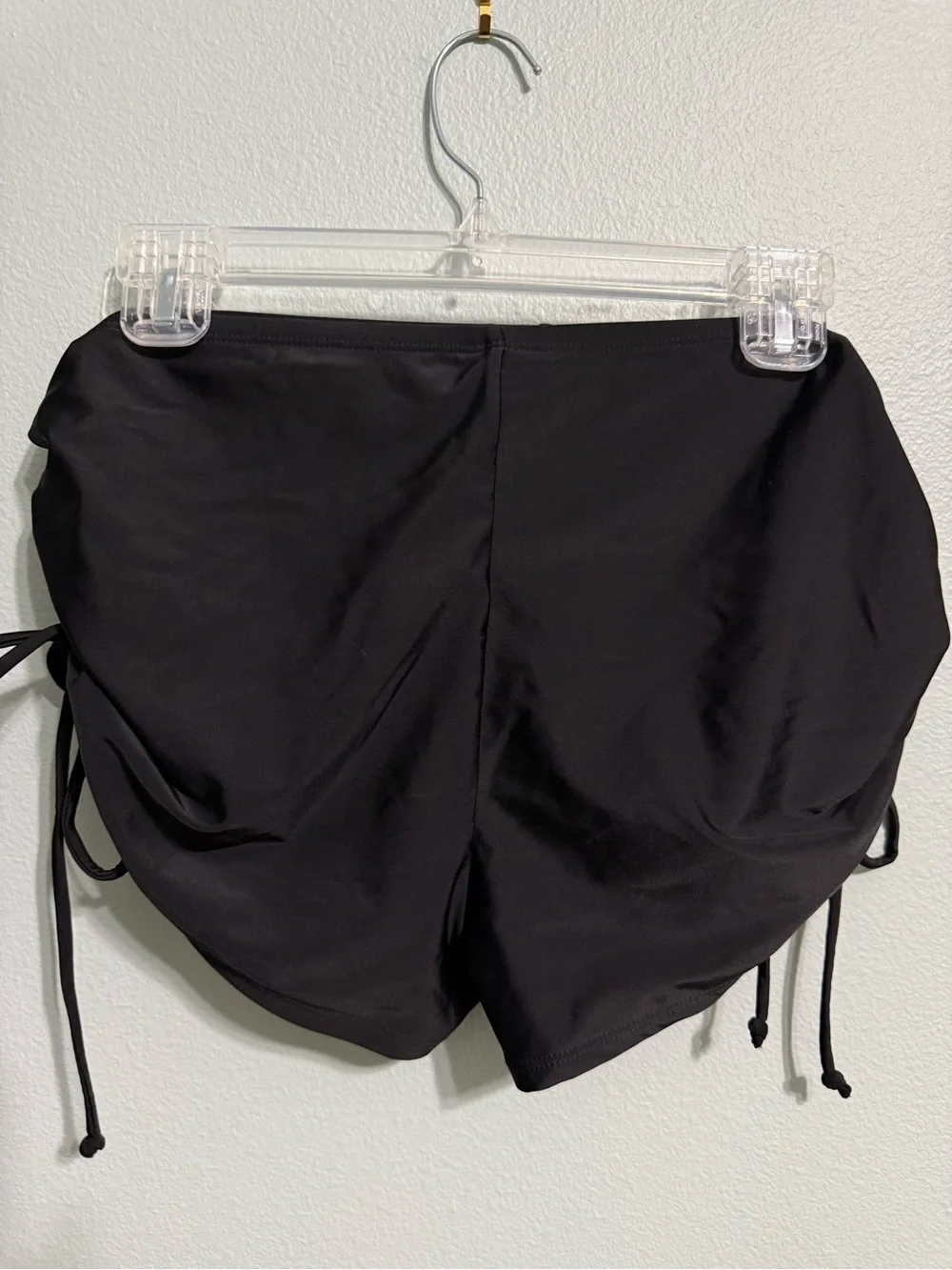 V.M. Black Solid Swim Shorts Bottom Side Drawstring Women Plus Size 16W
